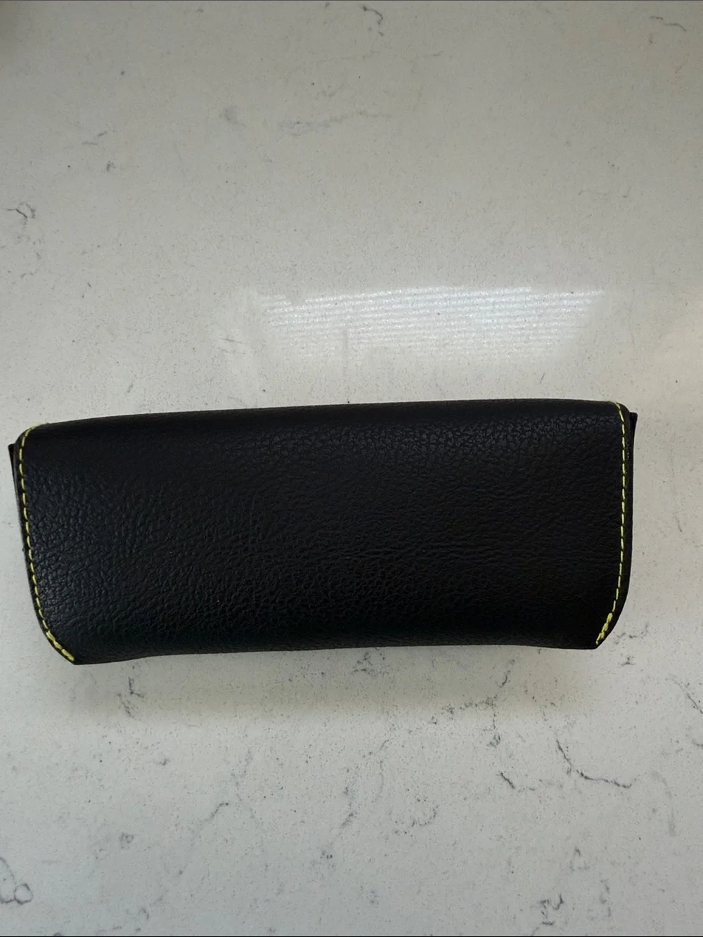 Authentic MOSCOT NYC Black Eyeglass Case Yellow Stitching Snap Closure Case Only